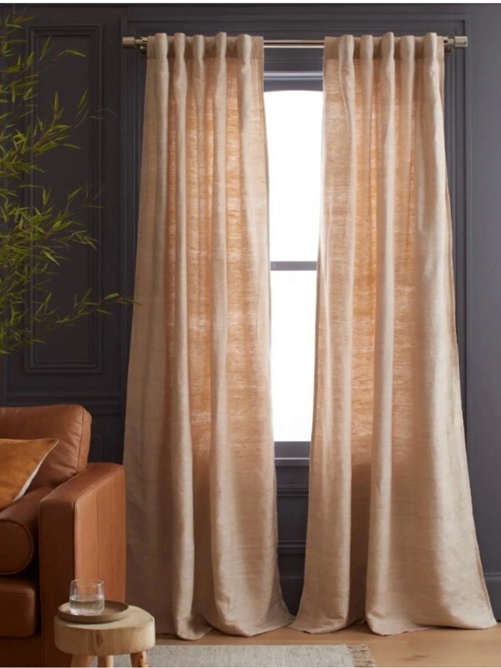 NIP Quince Raw Silk 1 light filtering panel 48x84 - Sand Gorgeous !